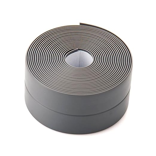 Daycount Tape Caulk Strip Seal for Toliet Bathtub, Sink, Kitchen, Wall Edge, Self Adhesive Corner Liner 126''x1.57'' (Grey)