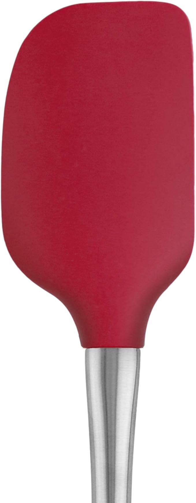 Tovolo Flex-Core Silicone Spatula Metal Handle for Scraping Bowls Mixing and Baking, Dishwasher Safe Heat Resistant Stainless Steel Silicone Spatula for Cast Iron and Nonstick Cookware, Cayenne Red