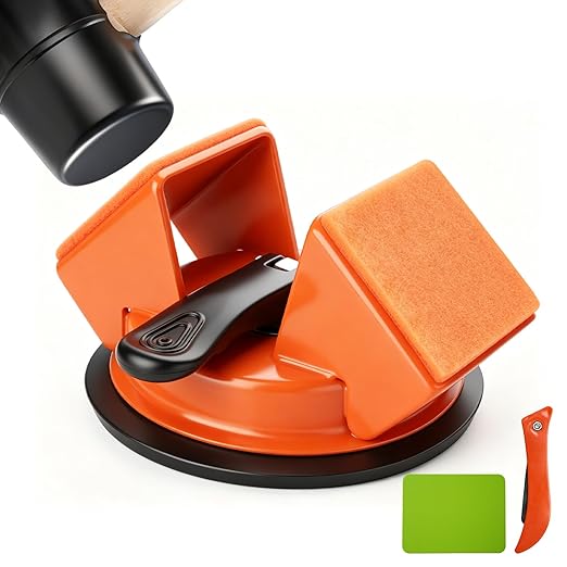 Floor Gap Fixer Tool,Heavy Duty 45° Striking Surface Floor Suction Cup Tool with Slot Cutter and Silicone Pad & Rubber Mallet for Repair Laminate Vinyl Hardwood Flooring