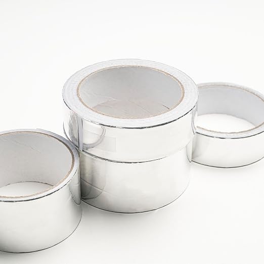 1 Pack Silver Aluminum Tape, Foil Tape, 2 inch (50mm) x 65 Feet (20 Meter), 3.9mil (0.1mm), Heavy Duty Duct Tape for Heat Insulation, HVAC, Dryer Vents, Wrap Pipe, Repair Ducting