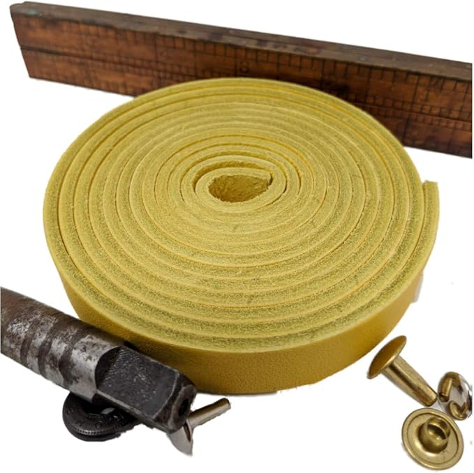 Leather Strap for Crafts & Jewelry | 72 Long × 5/8" Wide × 1/8" Thick (7-8oz) | Genuine Leather Strips for Crafts, Projects or Repairs - Mango