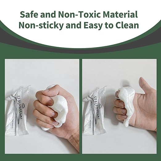 Waterproof Sealant Mastic,Pack of 8 White Seal Putty Waterproof Duct Seal Repair Sealing Clay, Quick Mending Mud for Drain Connection, Wall Hole, Air Conditioning Hole Seal Putty