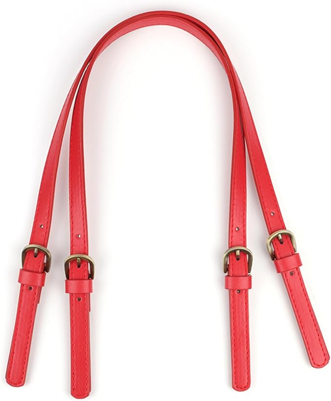 XIMEO 2 Pack Replacement Purse Straps – Adjustable PU Leather Handles with Buckle for DIY Bag Making, Tote & Handbag Repair