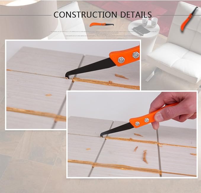 FOCCTS 12PCS Grout Remover Tool, 2 Grout Saw and 10 Removal Knife, Caulking Tool Kit Caulking Edge Kit for Kitchen, Bathroom, Bedroom, Tiles Gap