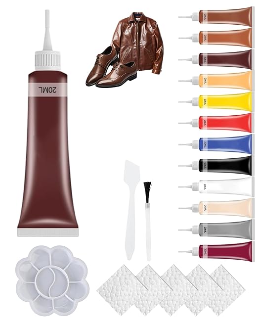 Advanced Leather Repair Gel, 2026 Upgrade Leather Repair Kit for Car Seat Vinyl Repair Kit, Professional Leather Repair Coloured Cream Gel, Multifunctional Couch and Jacket Repair Kit (Brown)