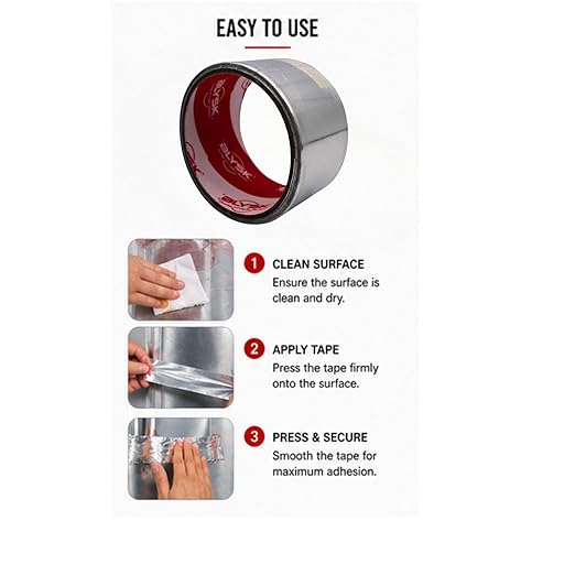 Aluminum Auto Body Repair Tape – Aluminum Foil Tape for Auto Body Repair, HVAC Duct Sealing,Insulation & General Repairs