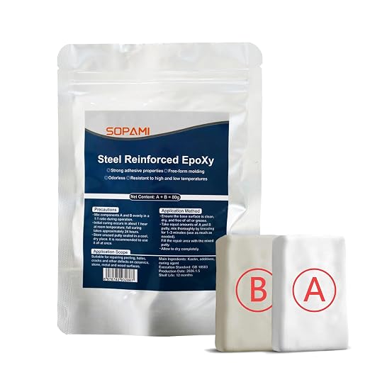 SOPAMI Epoxy Putty Fast Repair Epoxy Clay, High Strength 2 Part 2.82oz/80g | Filler Putty for Sculpting, Modeling, Crafting, All Purpose Pool Clay for Bonding Plastic Metal Ceramic Wood Tile Glass
