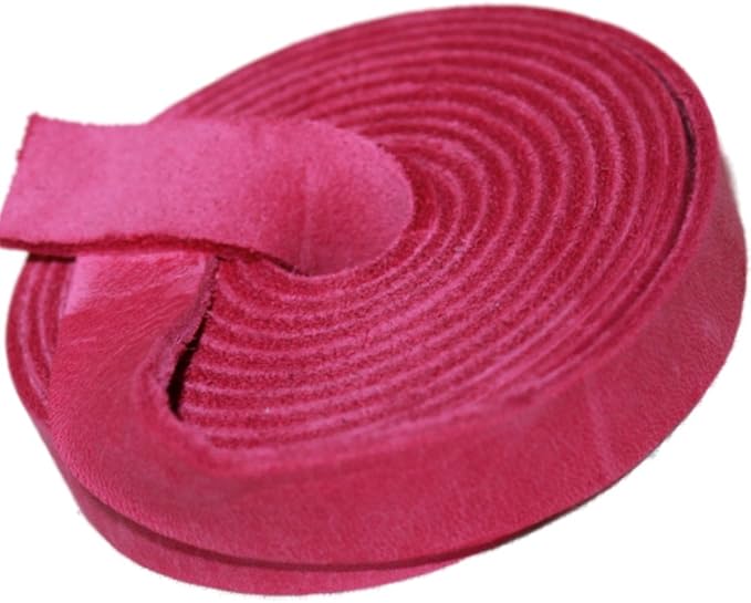 Leather Strap for Crafts & Jewelry | 72 Long × 5/8" Wide × 1/8" Thick (7-8oz) | Genuine Leather Strips for Crafts, Projects or Repairs - Pink