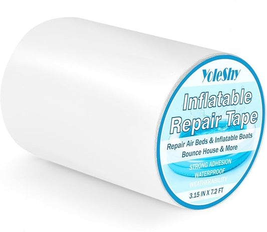 Yoleshy Inflatable Pool Patch Repair Kit, 3.15 in X 7.2 Ft Air Mattress Patch Kit Heavy Duty, Clear Waterproof Tape for Pools, Bounce House, Air Bed
