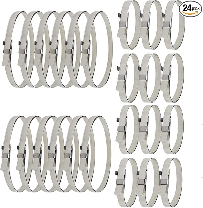 Drive Shaft CV Boot Band Clamps - Axle Boot Clamps Universal Adjustable Stainless Steel CV Boot Clamp for CV Boots & Joints 24Pcs(12pcs Large+ 12pcs Small)