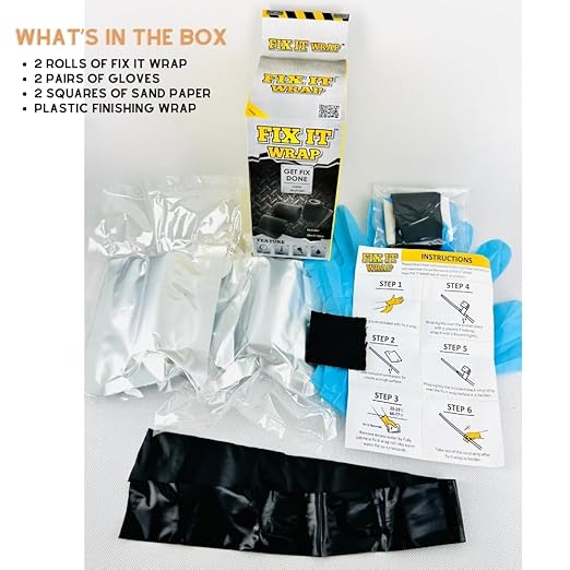 Fix It Wrap Repair Wrap | Strong Fiber Weld Fix | Fiberglass Repair Tape -2 Pack (4 INCH)