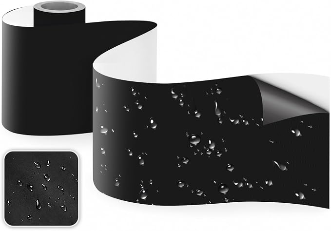 Self-Adhesive Fabric Repair Tape & Tent Repair Kit, Waterproof Patches for Clothes, Down Jacket, Camping Gear, Sleeping Bag, Heavy Duty Black Nylon Tape for Instant Fix, 3.9"x63"