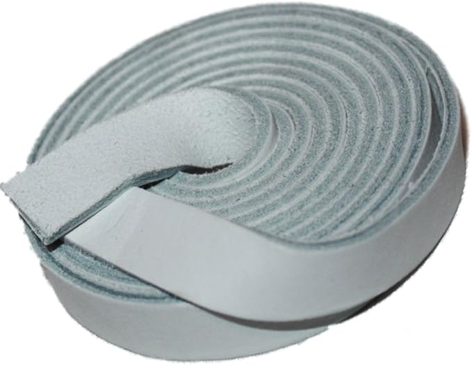 Leather Strap for Crafts & Jewelry | 72 Long × 5/8" Wide × 1/8" Thick (7-8oz) | Genuine Leather Strips for Crafts, Projects or Repairs - White | 2-Pack