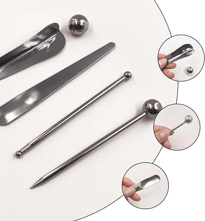 5 Piece Stainless Steel Caulking Tool Kit – Grout Finishing, Removal & Application Tools for Tile & Concrete, Caulk Finisher for Inside/Outside Corners (Reusable & Durable)