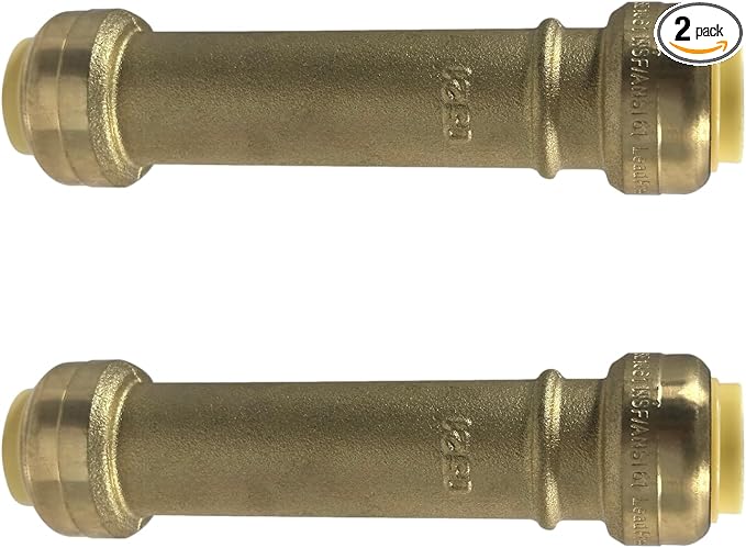 2 Pcs. XFITTING 1/2" Push Fit Slip/Repair Coupling, 1/2" Push to Connect Slip Coupling