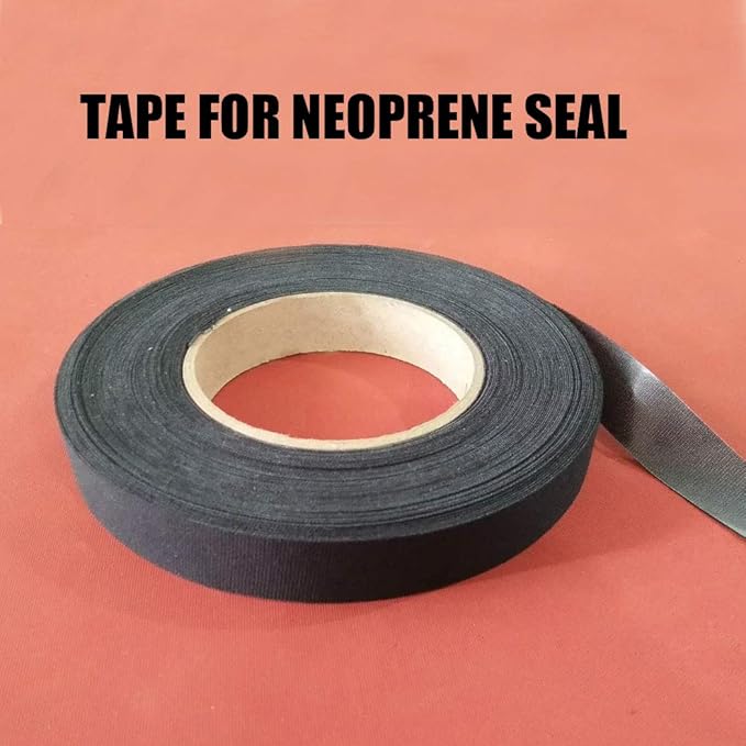 Waterproof Iron-On Seam Sealing Wetsuit Neoprene Fabric Fusing Adhesive Repair Tape (Black, 2M)