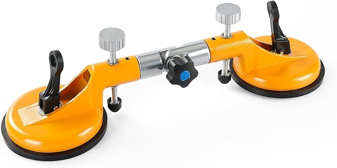 LOZLIN 90°-270° Adjustable Suction Cup Alignment Jig, Seamless Splicing & Leveling Tool for Granite Marble Tile Stone Countertops, Professional Installation Kit Yellow