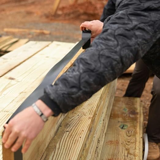 FrogTape Pro Grade Deck and Joist Flashing Tape - 4 Inch Width (3.78 in. x 50 ft) - All Weather & UV Resistant Linerless Tape for Decking, Wood, Beams with Advanced Acrylic Adhesive - 13 mils - Black