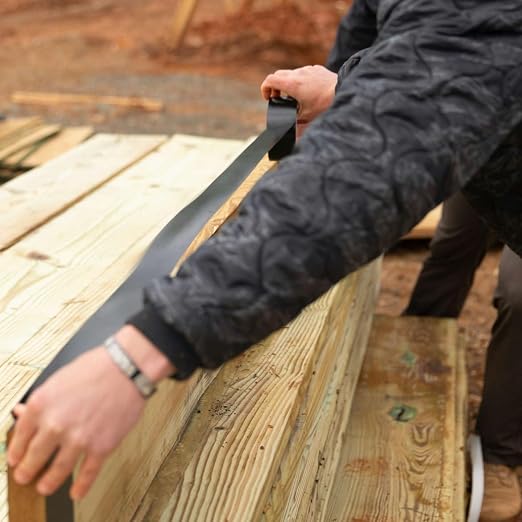 FrogTape Pro Grade Deck and Joist Flashing Tape - 6 Inch Width (6 in. x 50 ft) - All Weather & UV Resistant Linerless Tape for Decking, Wood, Beams with Advanced Acrylic Adhesive - 13 mils - Black