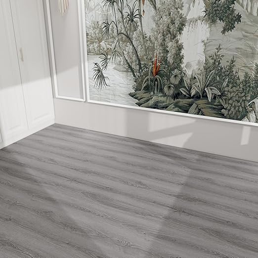 Wood Grain Peel and Stick Floor Tiles – 11.8” Width, Full Roll Length of 394" – Versatile Design for Any Space, Ashline Rustic Self Adhesive Vinyl Flooring, Waterproof and Non-Slip Features