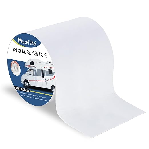 RV Roof Tape 6 Inch X 50 Feet 1Pack, UV & Weatherproof White RV Sealant Roofing Tape,Waterproof RV Tape for Camper Trailer Truck Stop Roof Window Boat Sealing Leak Repair