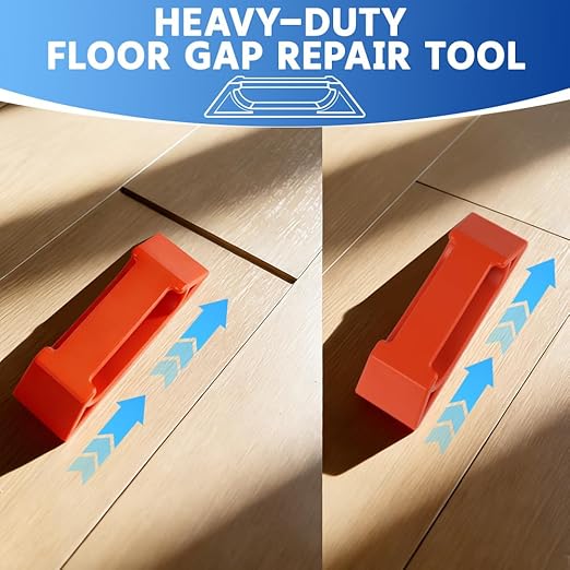 Floor Gap Fixer Tool Kit with Hammer for Laminate, Vinyl & Hardwood Floors – Heavy-Duty Nylon Plank Puller with Reusable Adhesive Pad, DIY Floor Gap Repair Tool Set
