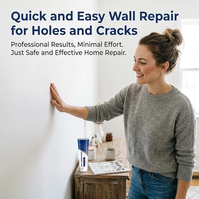 Efficient Drywall Repair Kit with Scraper, Wall Mending Agent for Holes & Cracks, Quick Drying Drywall Patch Paste Multi-Functional Kit for DIY Home Fix (3 pcs)