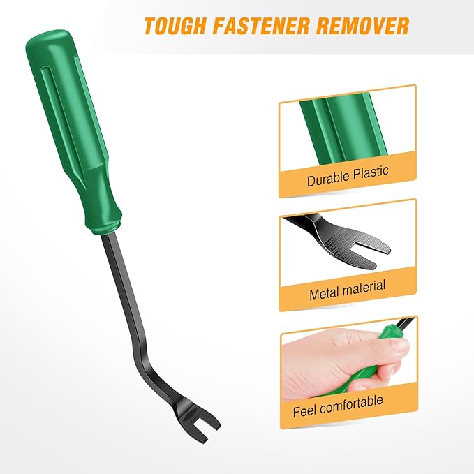 GOOACC 6PCS Auto Trim Removal Tool Kit No-Scratch Tool Kit for Car Audio Dash Panel Window Molding Fastener Remover Tool Kit-Green