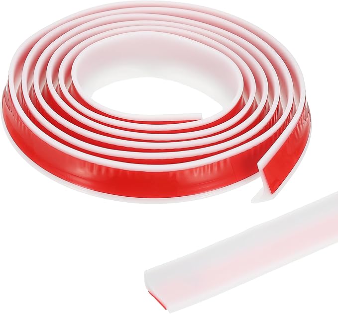 PATIKIL 79 Inch Collapsible Shower Threshold Water Dam Guard, Shower Stopper Barrier Self Adhesive Sink Splash Guard for Frameless Shower Door Bottom, White (0.8"Wx0.5"T)