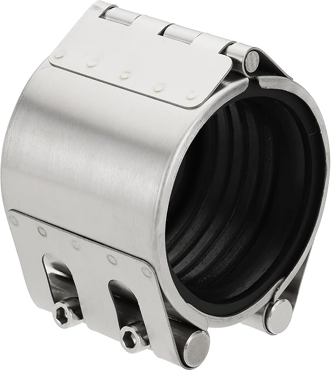 HARFINGTON Pipe Repair Clamp 3" OD 74mm-79mm 304 Stainless Steel Leak Sealer Emergency Pipe Repair for Plastic Metal Tubing Water Gas Oil Lines, Silver