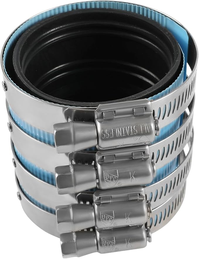 5-Pack EFIELD 3" No-Hub Coupling Heavy Duty Colored Shield, Blue