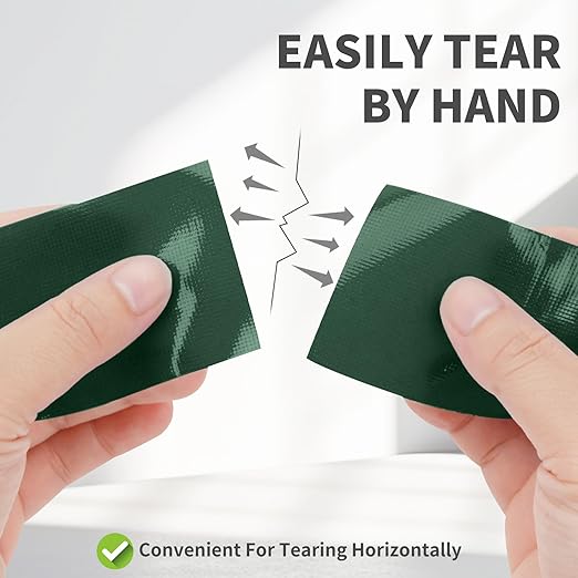 Green Duct Tape Heavy Duty Waterproof, 40 Yards X 2 Inch, 9 Mils Thickness Strong Adhesive Sticky, No Residue, Easy Tear by Hand for Home Repairs Indoor Outdoor Crafts Packing HVAC and Construction