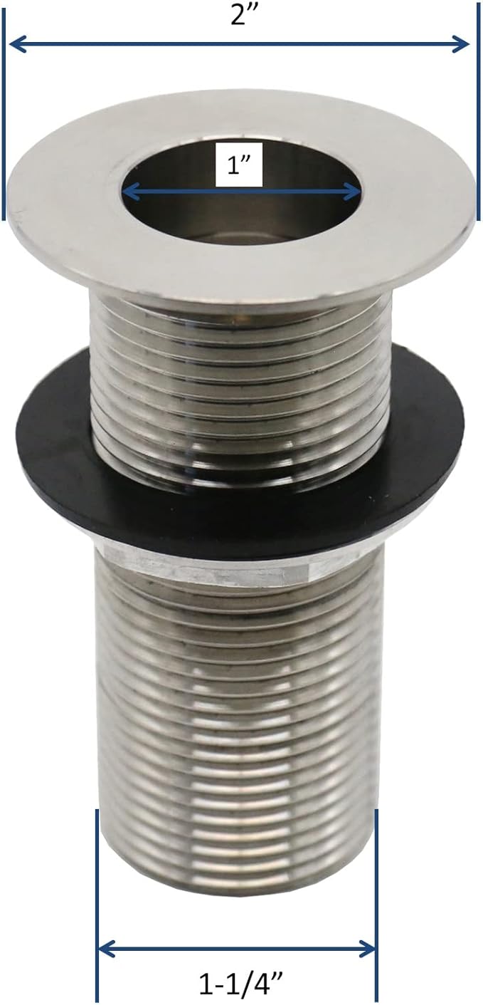 Stainless Steel Bar Sink Drain 1" Nominal Pipe Size (1" NPS) for 1-3/8" Sink Opening