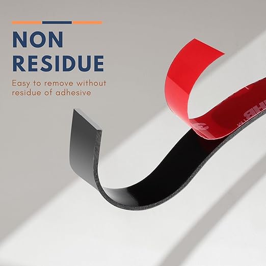 3M Double Sided Mounting Tape 2 Pack 0.5" Width 5925 Black Foam Tape High Bond Waterproof Heavy Duty Strong Adhesive Tape Thick 0.025 in Fastener Replace Décor Frame Logos