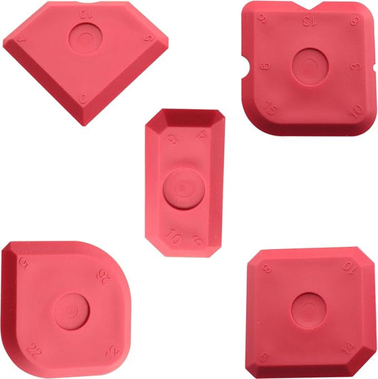 DGZZI 5PCS Grout Removal Tool Set Tile Joint Adhesive Remover Caulk Scraper Applicator Sealant Trimming Tools For Bathrooms Kitchens Windows Sinks Red