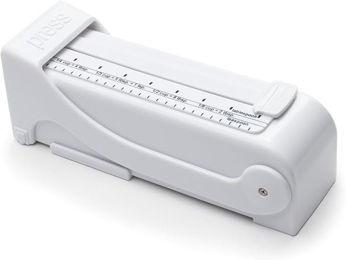 KitchenArt Buttermate Butter Cutter Slicer, Butter Measuring Dispenser and Keeper, White