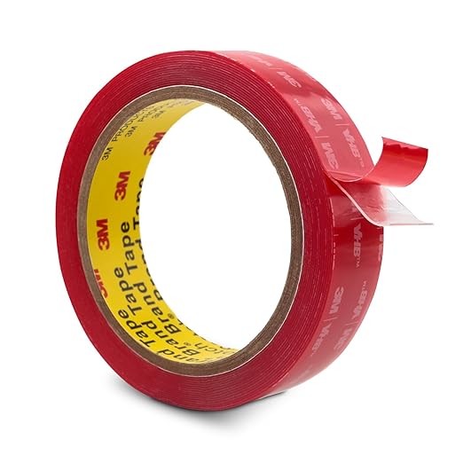 3M Double Sided Tape 1" x15.4Ft, Clear 4905 Heavy Duty Adhesive Mounting Tape Waterproof Heat Resistant Foam Tape for Car Home Office Car Deco, 0.02in Thick