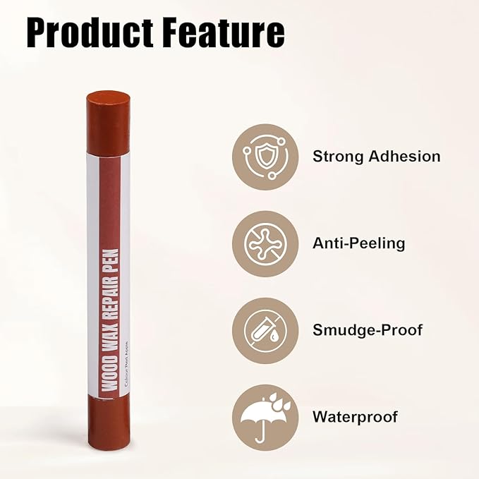 Wood Filler Sticks, 20 Colors Wood Repair Wax Crayons with Scraper, Wood Touch Up Markers for Repairing Scratches, Cracks, Holes in Cabinets, Floors, Tables and Doors[Red Series]