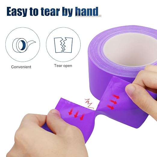 Purple Duct Tape Heavy Duty, 1.88 Inch x 35 Yard Waterproof Strong Adhesive Duct Tape for Indoor Outdoor Repairs Tear by Hand, 1 Roll
