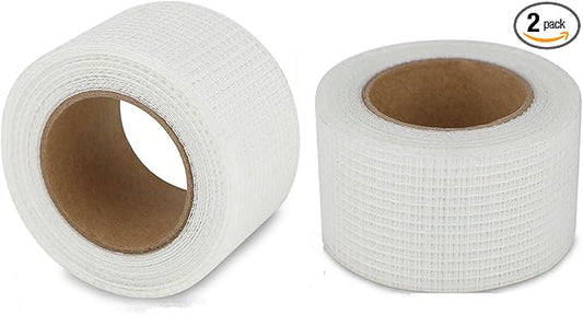2 Packs Drywall Joint Repair Kit Self Adhesive Fiberglass Drywall Repair Patch Wall Holes Repair Kit Self Adhesive Fiberglass Wall Crack Repair Patch(2 Rolls of 2 Inch x 66 Feet)