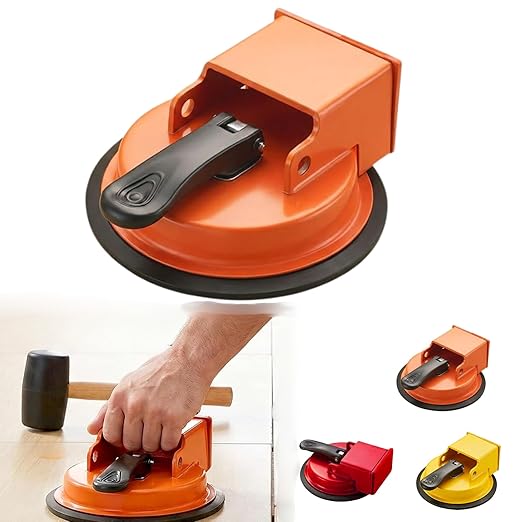 Floor Gap Fixer Tool, Heavy Duty Floor Gap Fixer Tool for Vinyl Plank Wood & Tile Flooring, Laminate Floors Gaps Repair Tools with Rubber Pad, Adjustable Height (Orange)