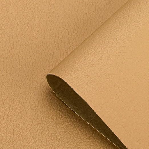 Self Adhesive Leather Repair Patch, 12 x 54 inch Vinyl Leather Repair Patches Kit for Furnitures, Car Seats, Couches, Sofas, Chairs, (Khaki)