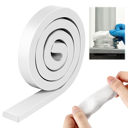 Moldable Silicone Putty, Non Hardening Multi Purpose Duct Seal Compound for Metal, Glass, Wood, Ceramic, Crafts, Heat Resistant and Waterproof, 1.5 ft x 0.32 in(White,1 Pack)