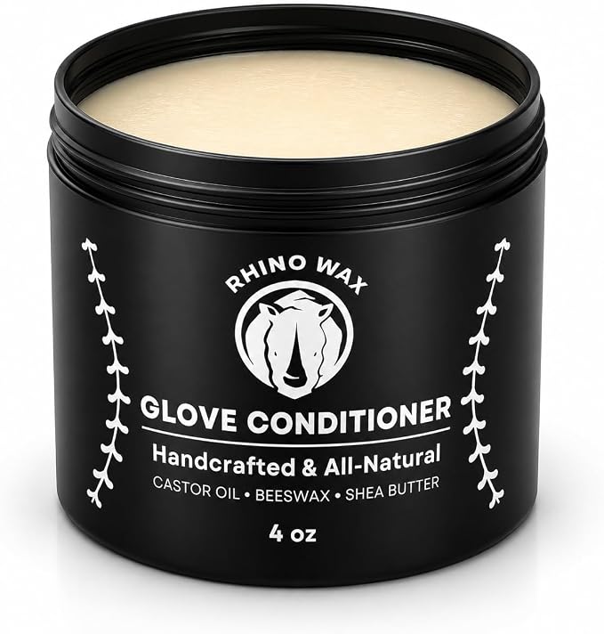 Rhino Wax Baseball Glove Conditioner for Leather - Break in, Protect & Care | Conditions, protects and helps restore dry baseball gloves while preserving softness, flexibility and long-term performance.