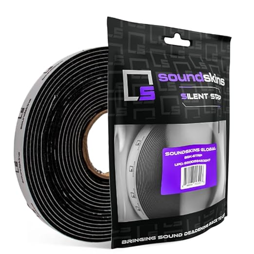 Soundskins Silent Insulation Strip Sound Deadening Closed Cell Acoustic Foam Tape SSK-Strip Rubber Closed Cell Foam (1/2" x 17 ft)