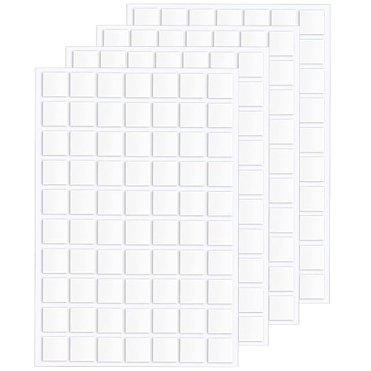 JANYUN 280 Pcs Double Sided Sticky Dots Removable Square Putty Clear Double Sided Tape for Crafts No Trace Sticky Tack Adhesive Tape (Square 20 mm)