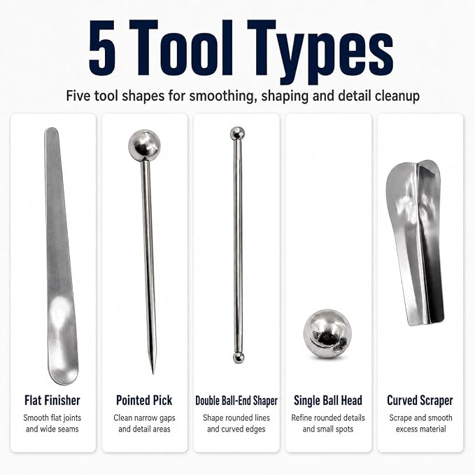 2 Sets Stainless Steel Caulking Tool Kit, Grout Finishing Tools for Tile Joints, Corners, Edges and Bathroom Seams, Reusable Caulk Removal and Smoothing Tools for Kitchen Bathroom Floor