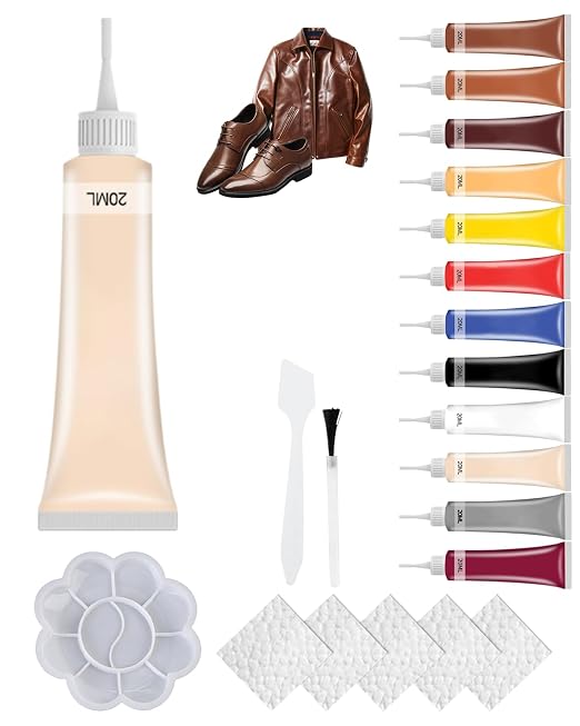 2026 New Advanced Leather Repair Gel, Professional Multi-Color Vinyl Repair Cream Kit, Multipurpose Restoration Set for Car Interior, Couches, Leather Jackets (Beige)
