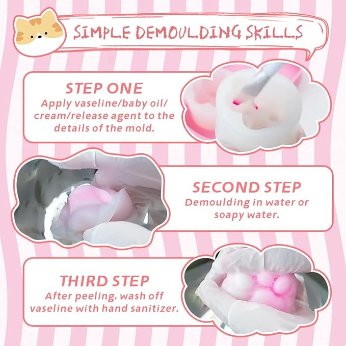 Anergoo Taba Squishes Kit 500g with Pig Bunny Silicone Mold Cookie Mold Squishy Hamster Mold 3" Paw Animal Silicone Molds for Decompression Gift