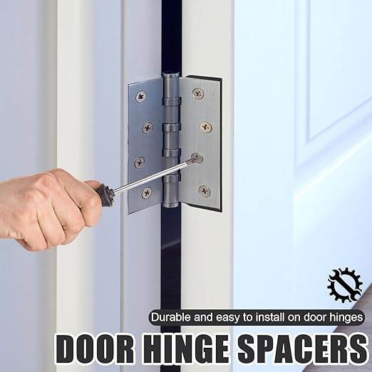 20pcs Door Hinge Shims, 10.16cm/4in PVC Hinge Shims Adjustable Spacer for Doors Filling Gaps Align for Repair Kit (Black)